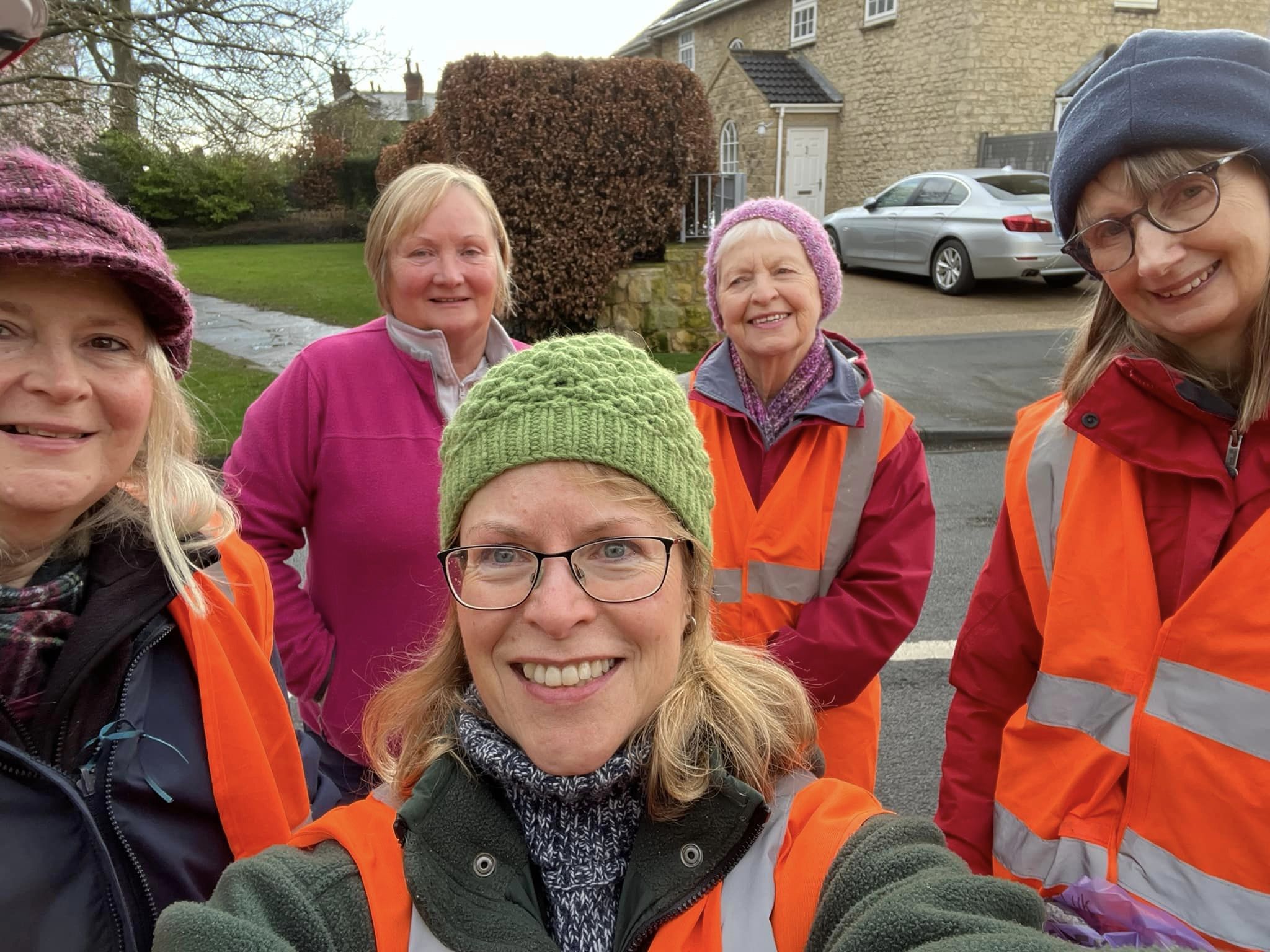 Cllr Penny Stables litter picking in Wetherby